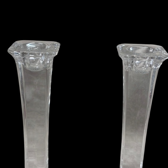 Glass Crystal Candle
Holders Set of 2 Clear Column Candlestick
Octagon Pedestal - Picture 5 of 6